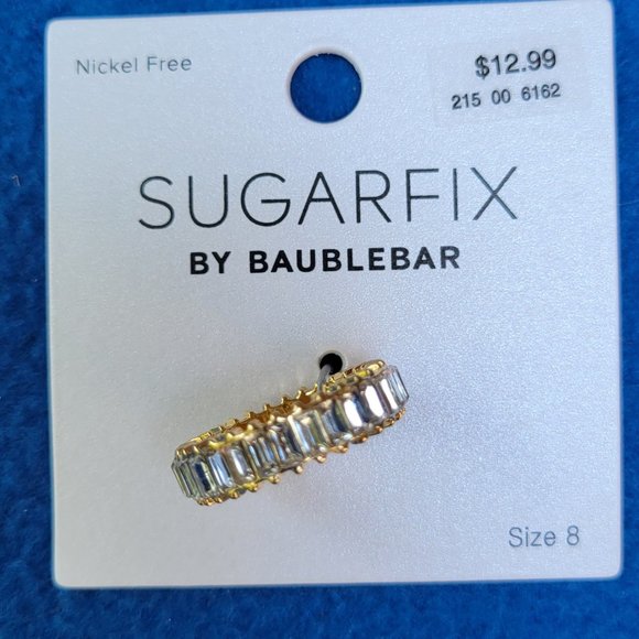 BaubleBar Jewelry Sugarfix By Baublebar Goldrhinestone Ring Size 8